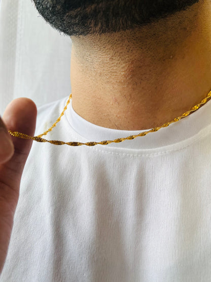 18K Gold - Twisted Chain For Men