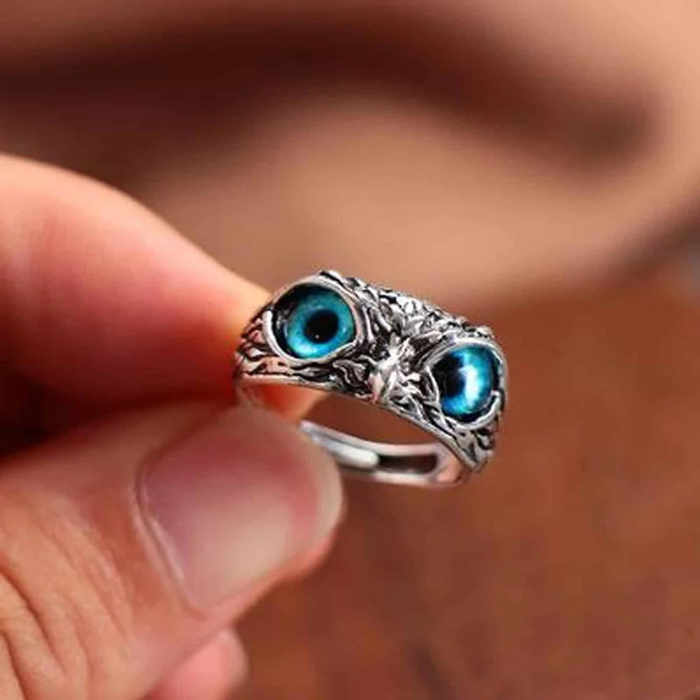 Stainless Steel Vintage Owl Ring