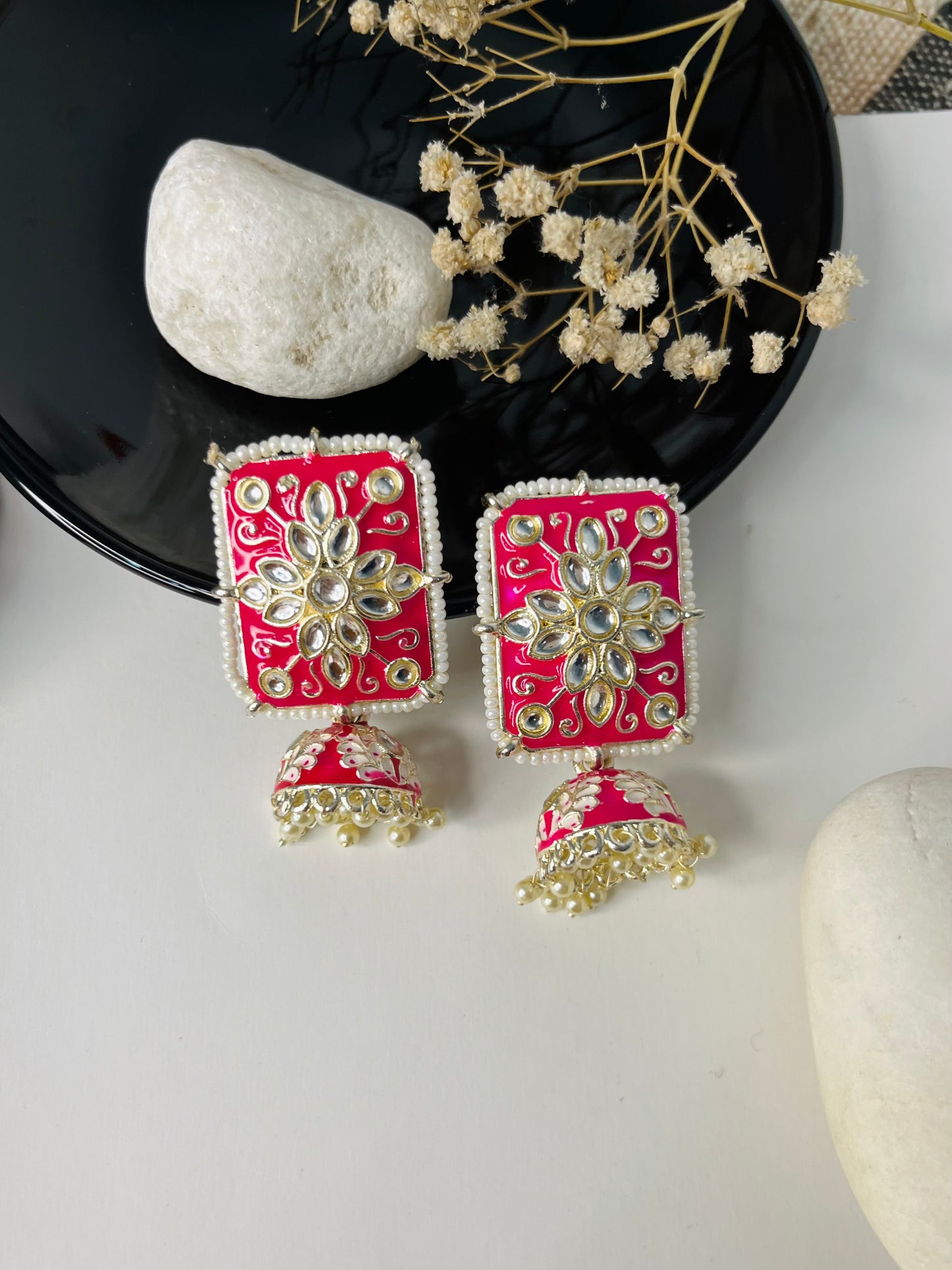 Raani Kundan Meenakari Earrings