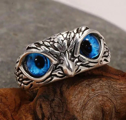 Stainless Steel Vintage Owl Ring