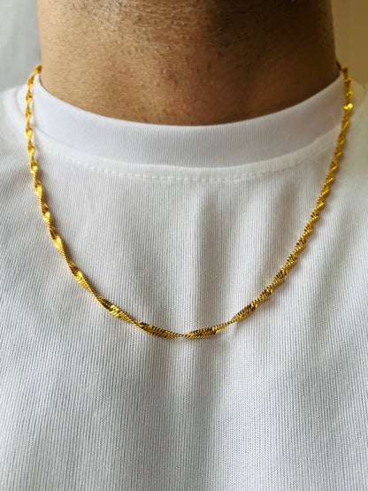 18K Gold - Twisted Chain For Men