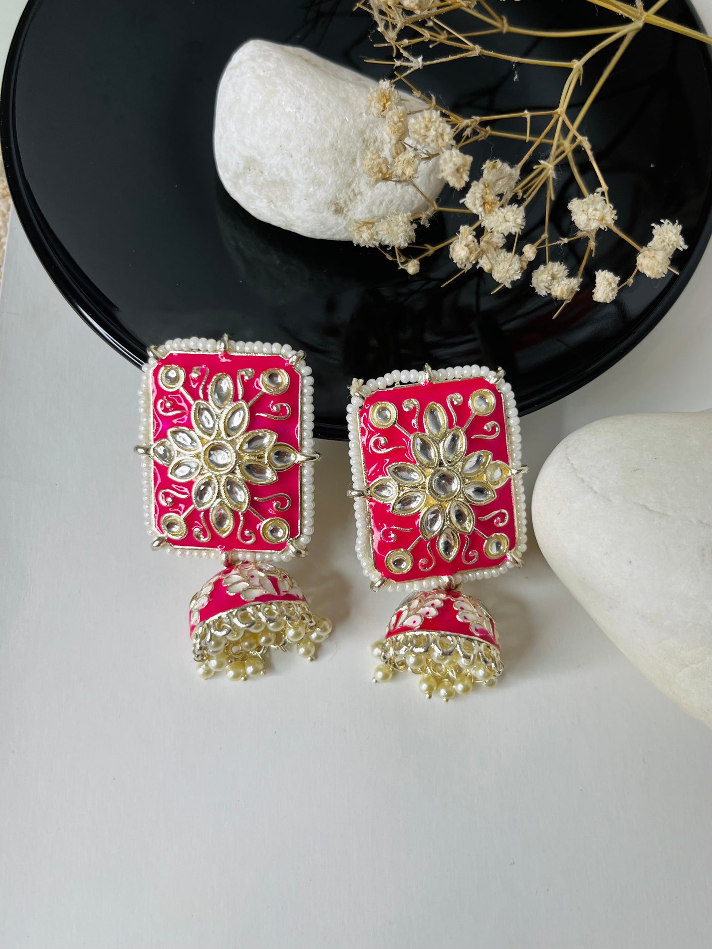 Raani Kundan Meenakari Earrings