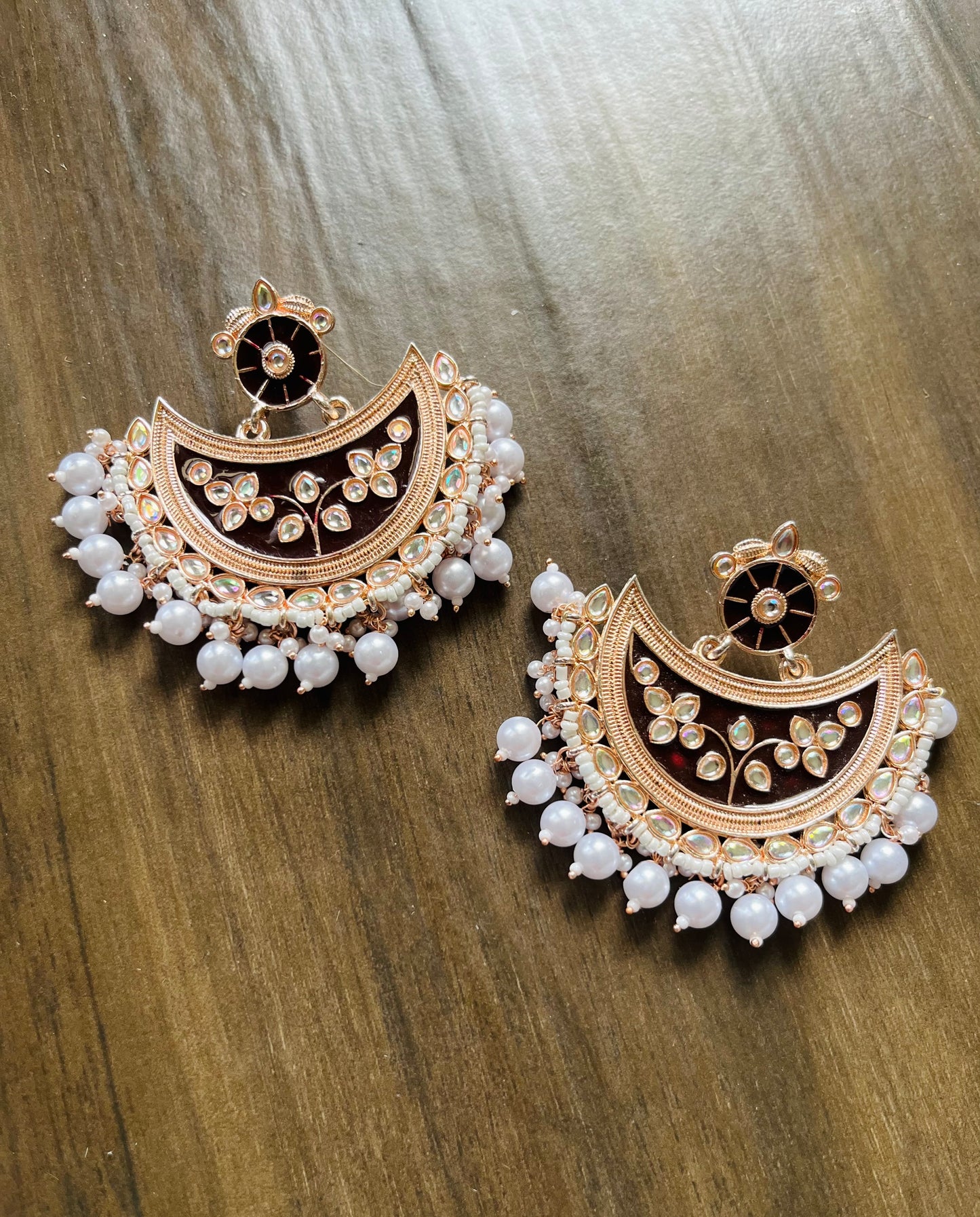 Mehrma Brown Chand Baali Earrings