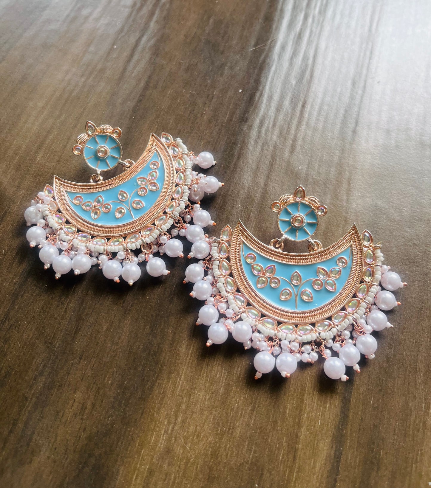 Mehrma Blue Chand Baali Earrings