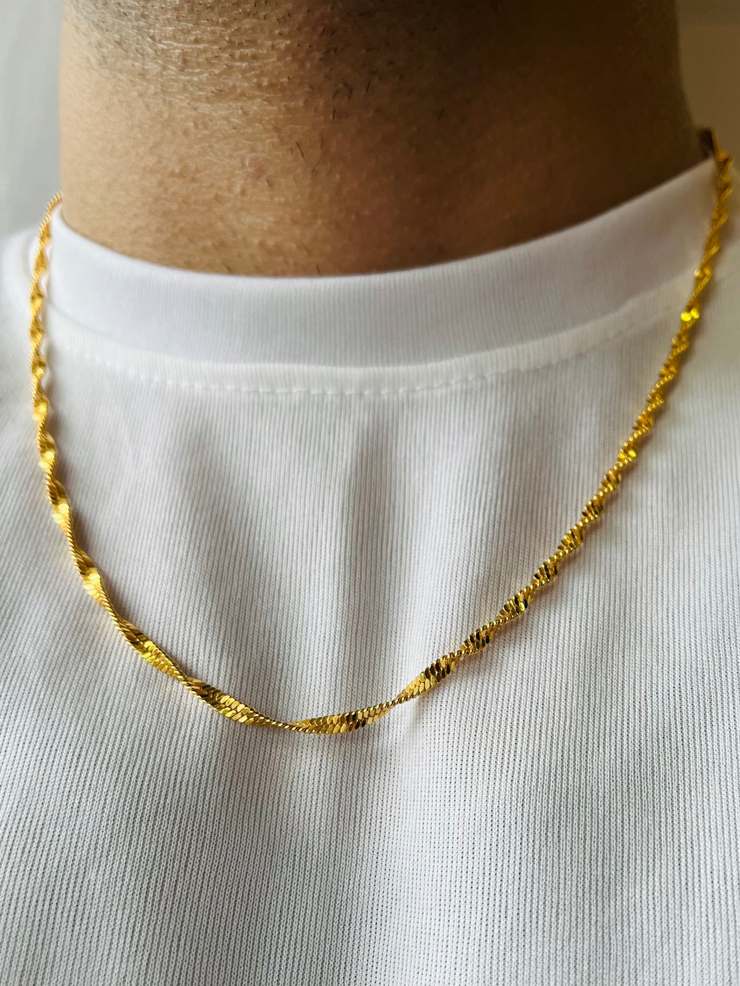 18K Gold - Twisted Chain For Men