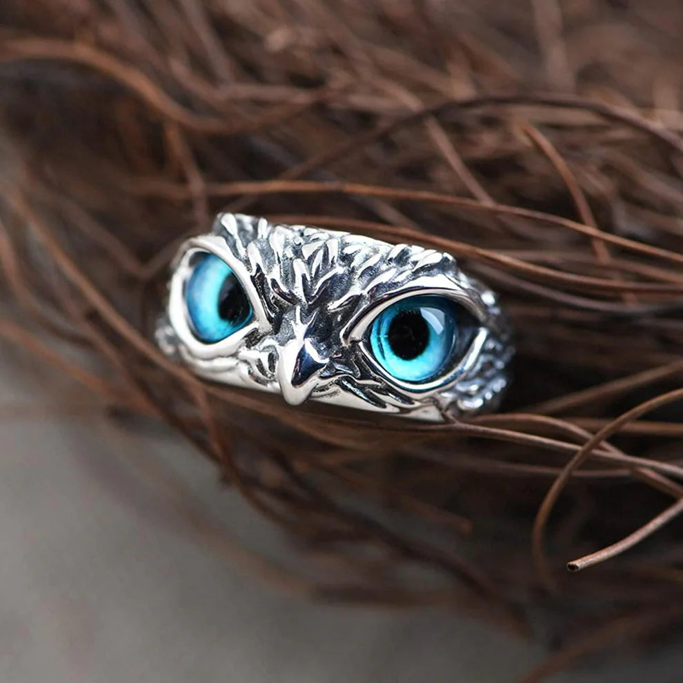 Stainless Steel Vintage Owl Ring