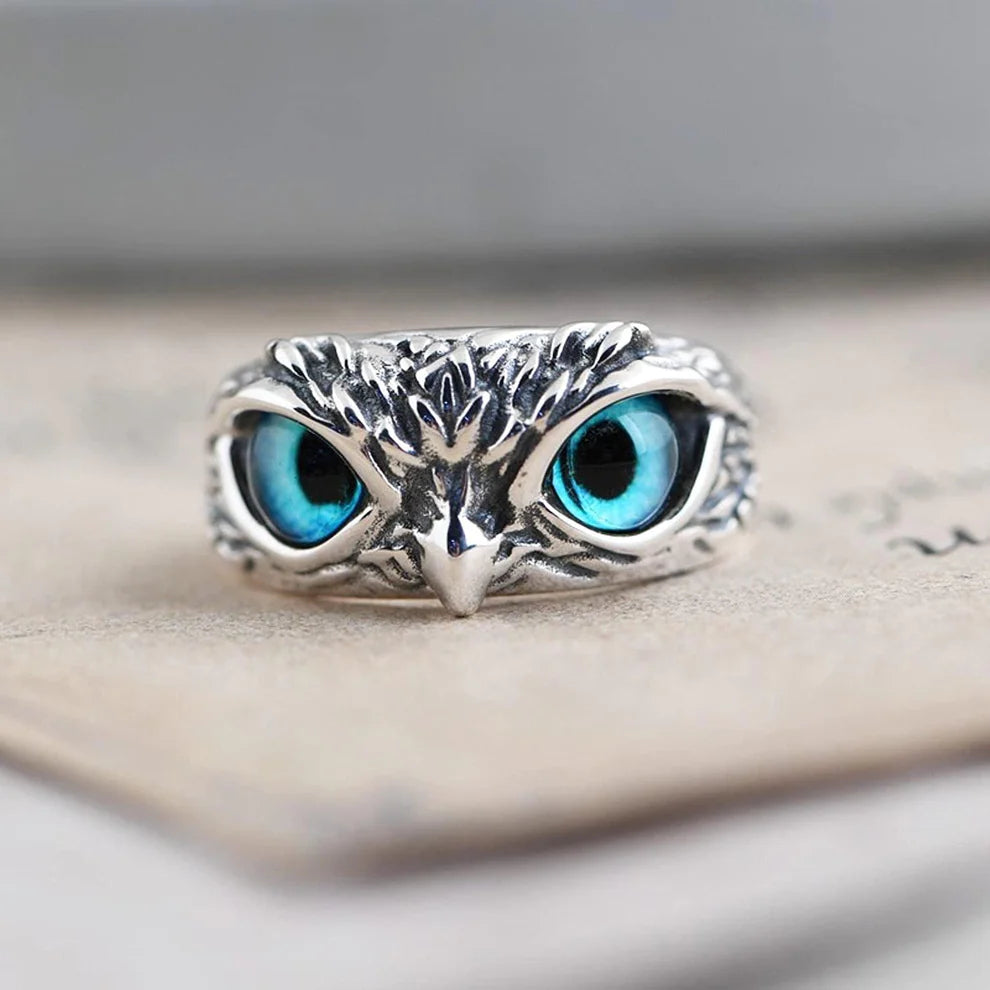 Stainless Steel Vintage Owl Ring