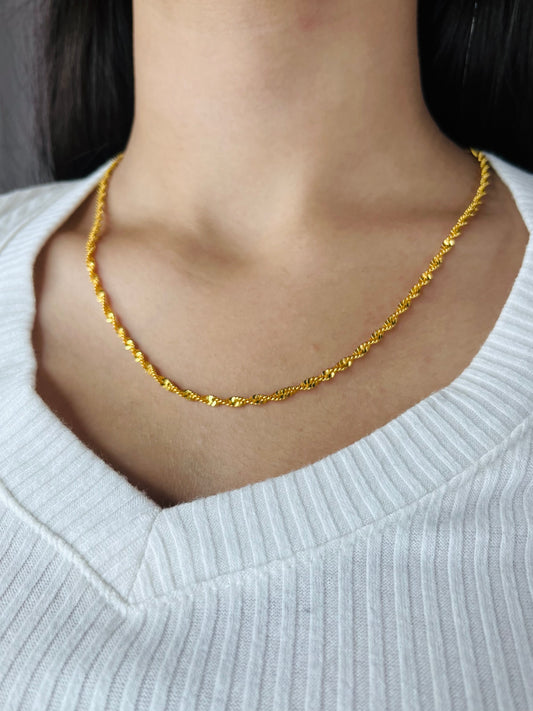 Artificial Gold - Twisted Chain For Women