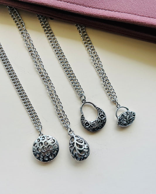 Set of 4 Silver Plated Necklaces