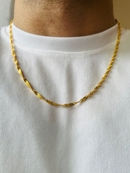 18K Gold - Twisted Chain For Men