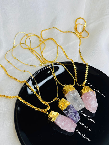 4 Semi-Precious Crystal Necklaces - Gift Set