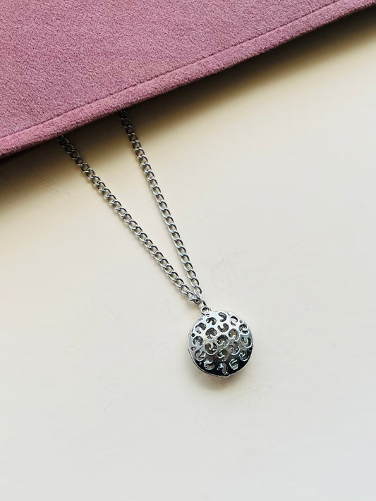 Silver Veil Necklace - Lunar Sphere