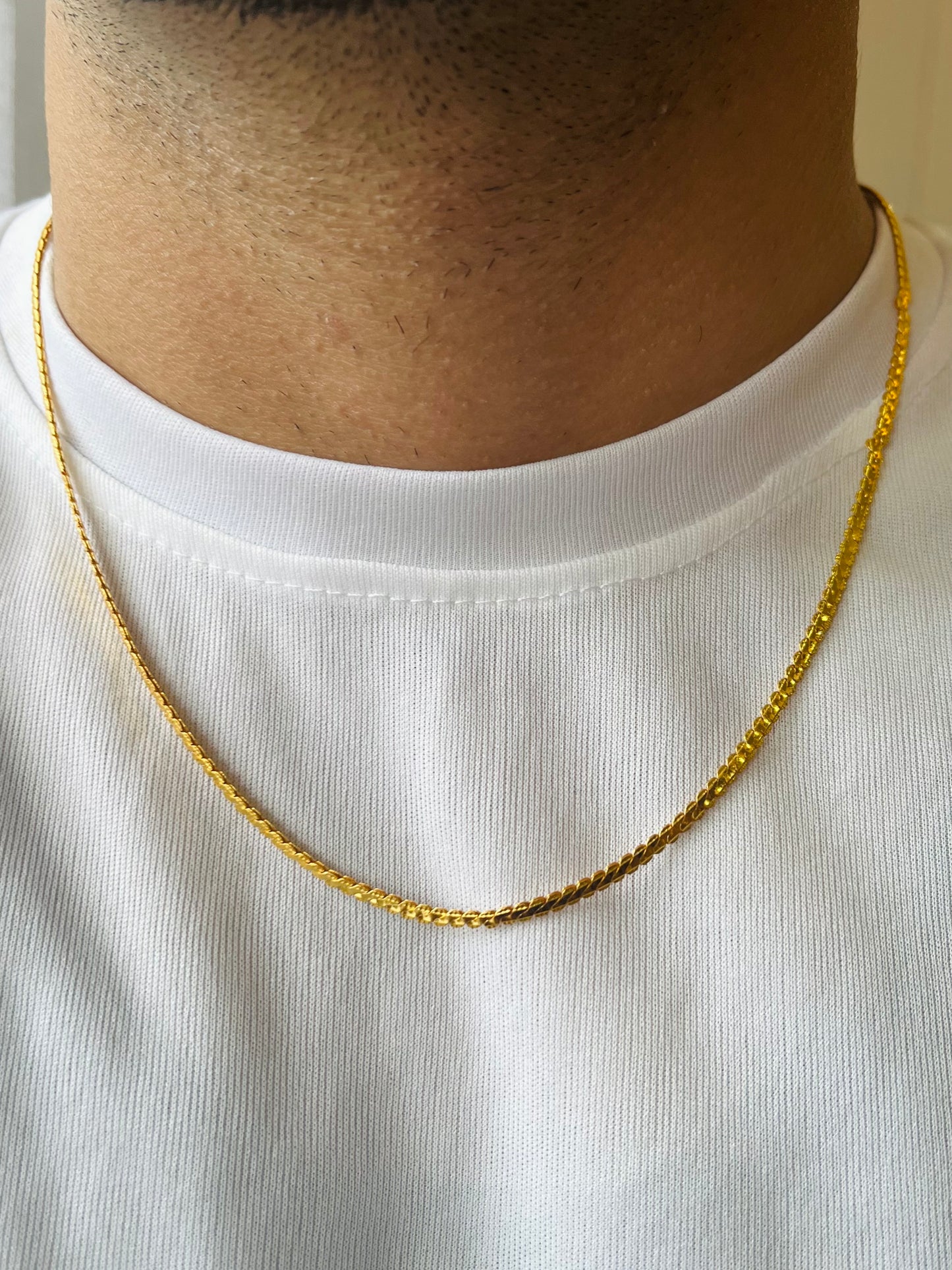 18K Gold - Herringbone Chain For Men