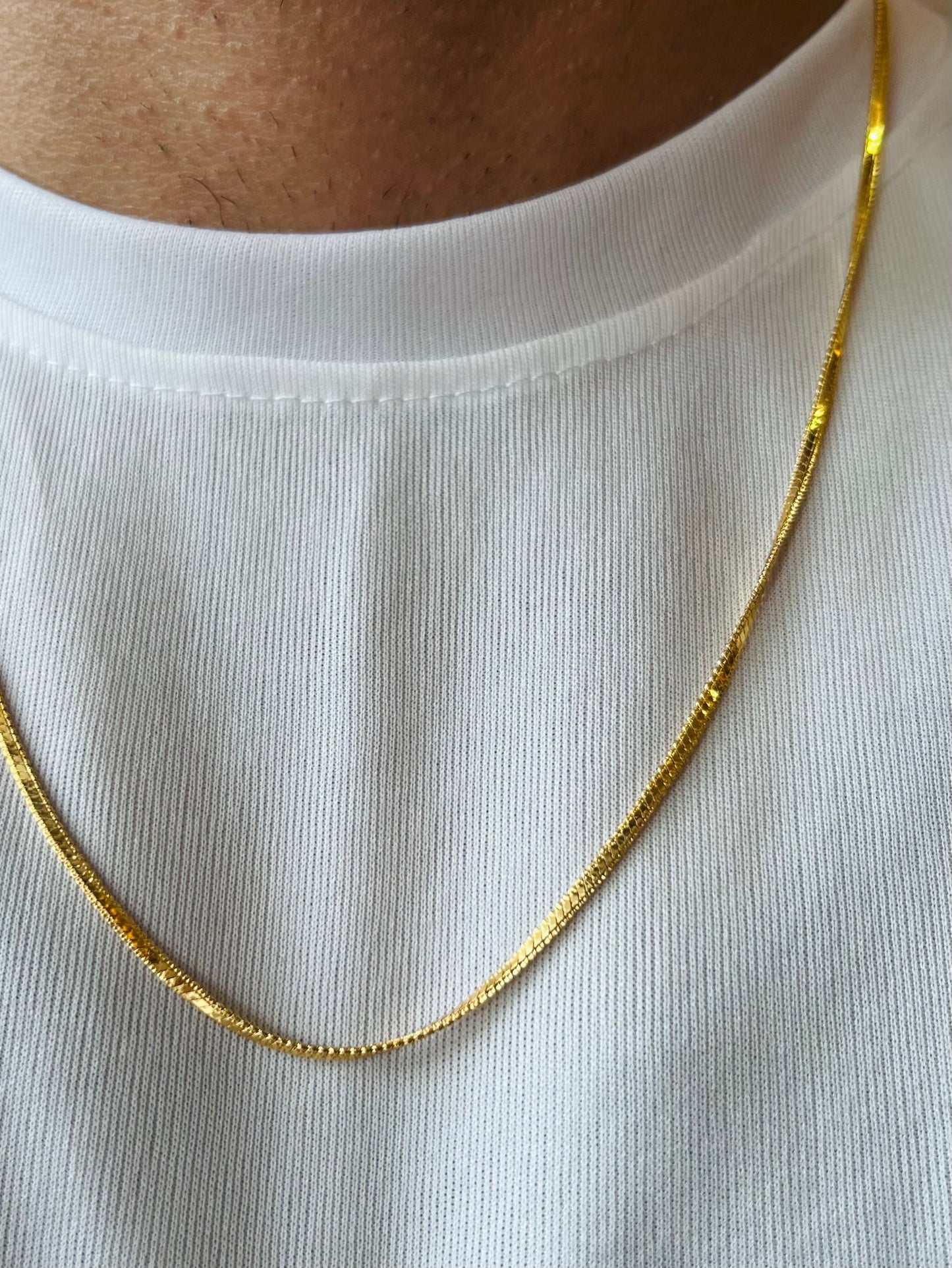 18K Gold - Snake Chain For Men