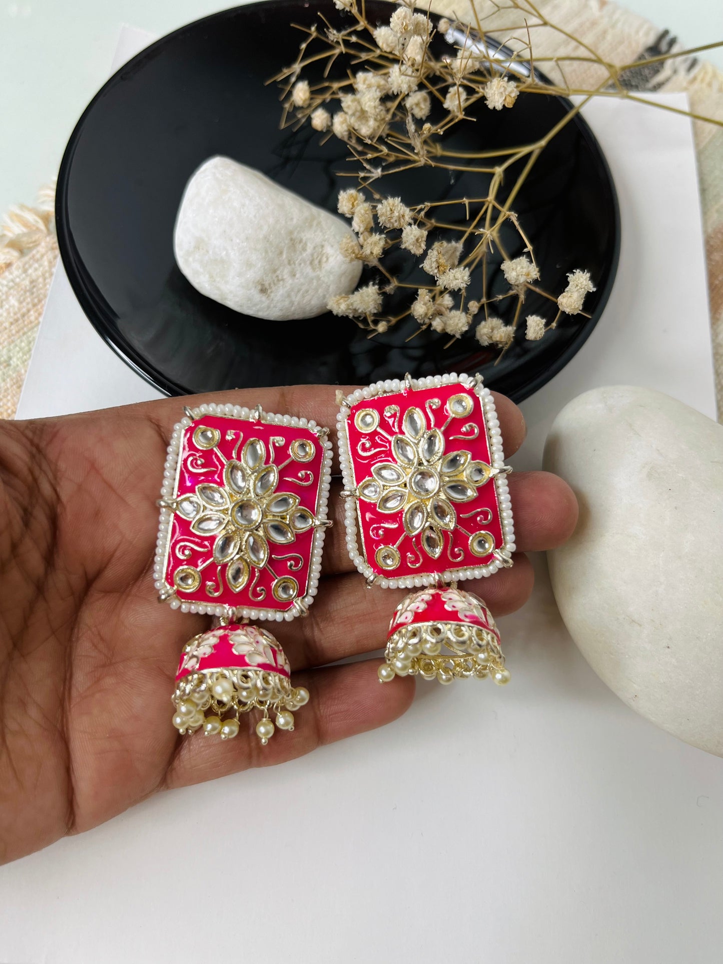 Raani Kundan Meenakari Earrings