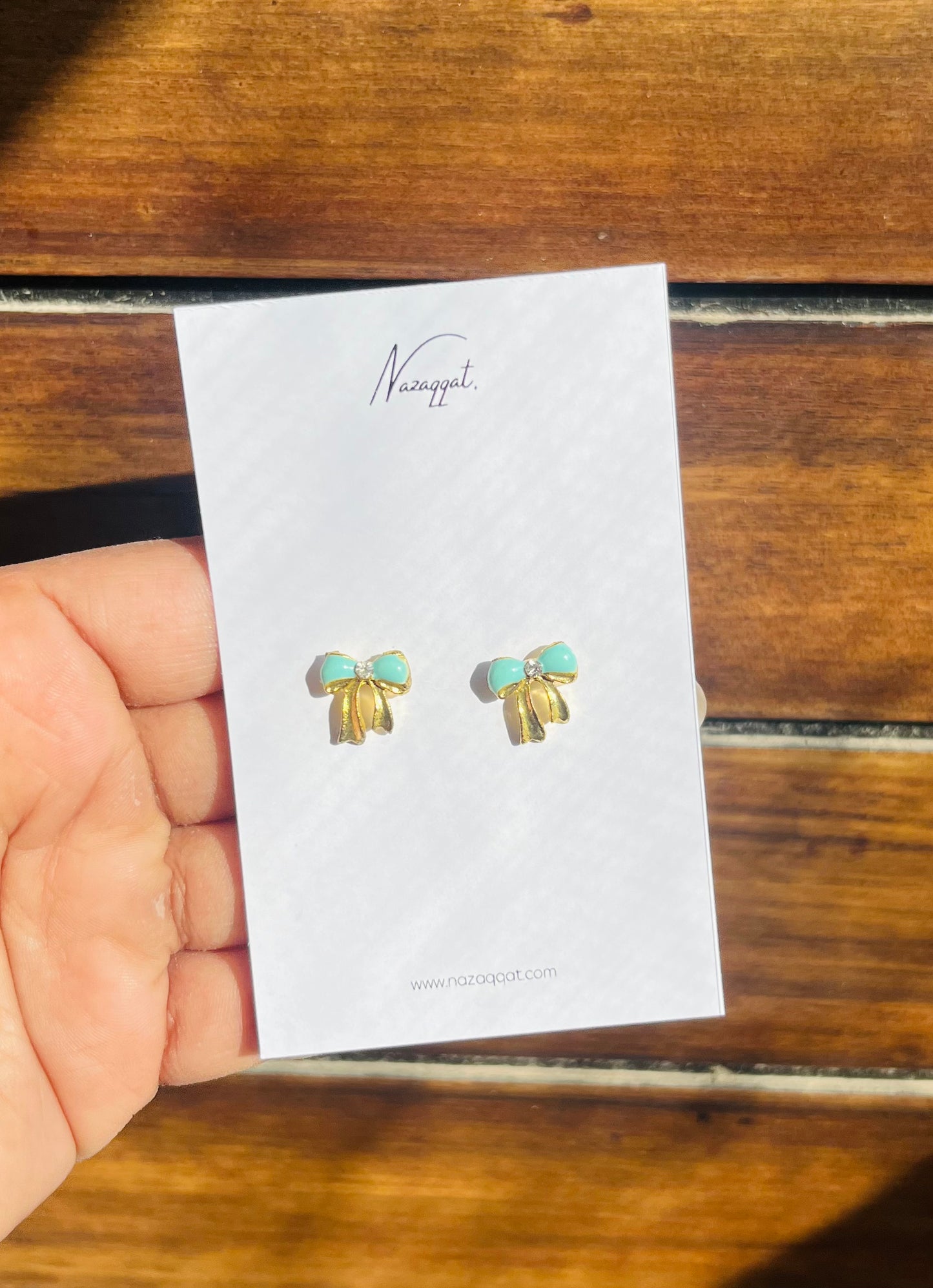 Bow Trend Studs - Turquoise