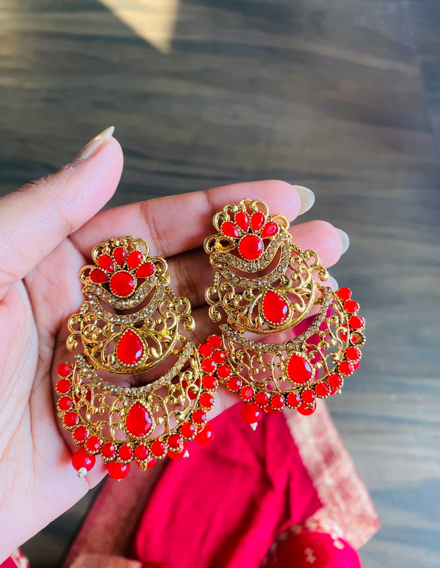 Maharani Gold Studded Statement Earrings