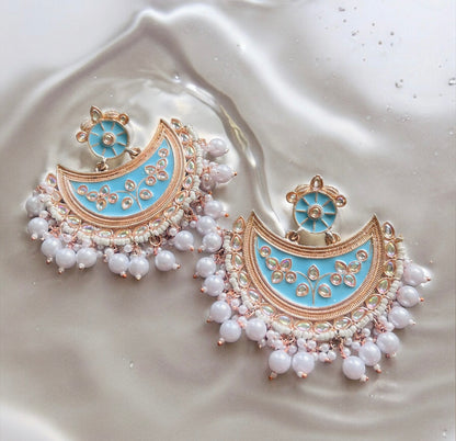 Mehrma Blue Chand Baali Earrings