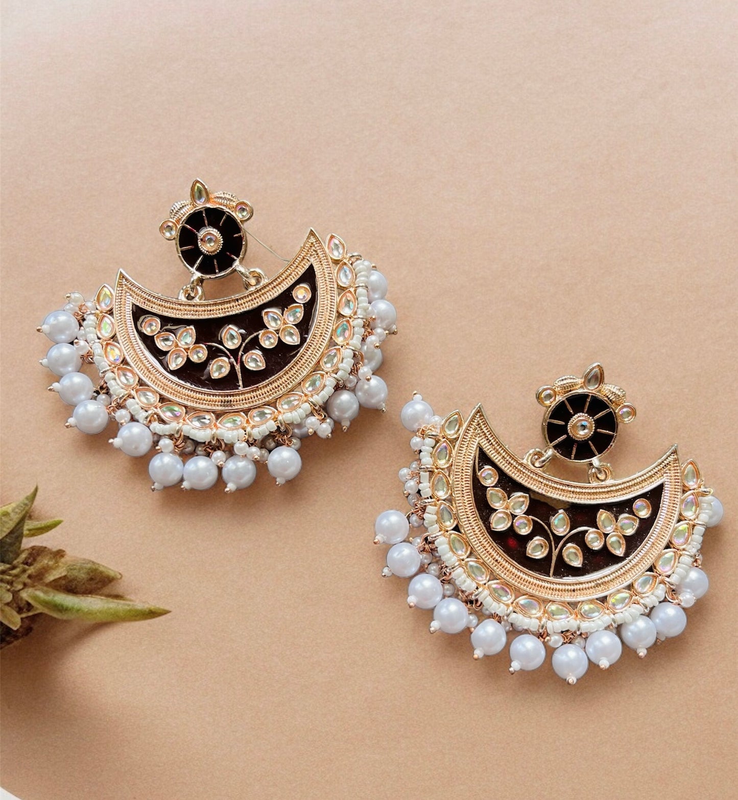 Mehrma Brown Chand Baali Earrings