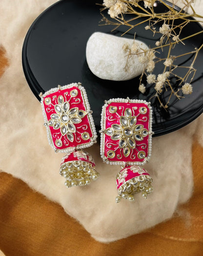 Raani Kundan Meenakari Earrings