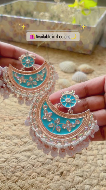 Mehrma Blue Chand Baali Earrings